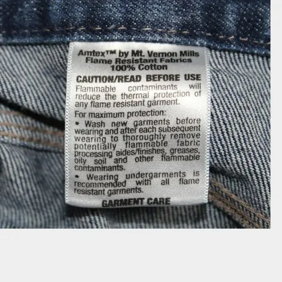 Dickies Jeans Sz 36x30 Work Flame Retardant Reflective Strip on Leg Safety Pants - Picture 7 of 9